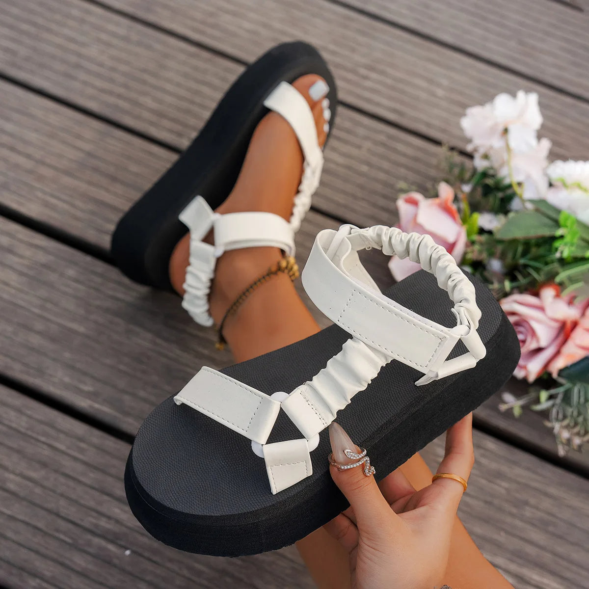 Aura | Iridescent Platform Sandal™