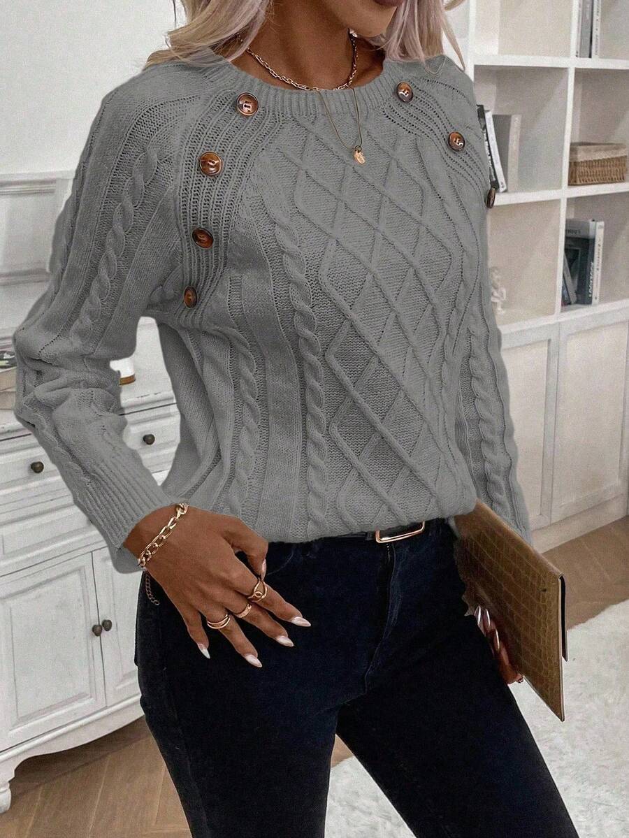 Betsy™ | Button-Detail Cable Jumper