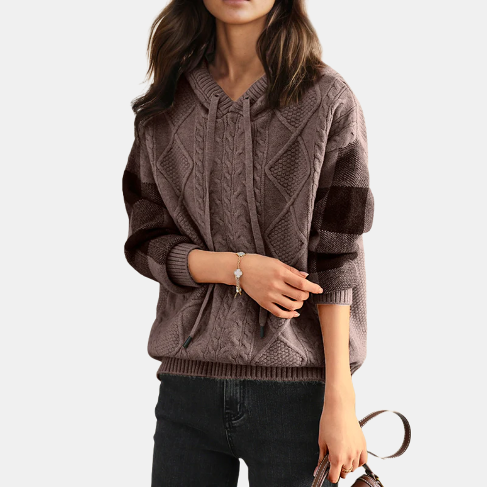 Aveline™ | Cable Knit Hoodie Sweater