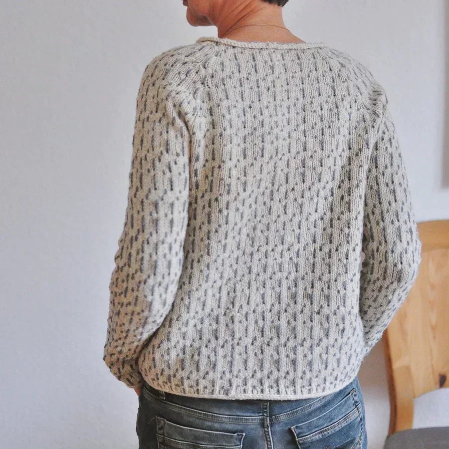 Autumn | Elegant Gray Sweater with Boat Neck