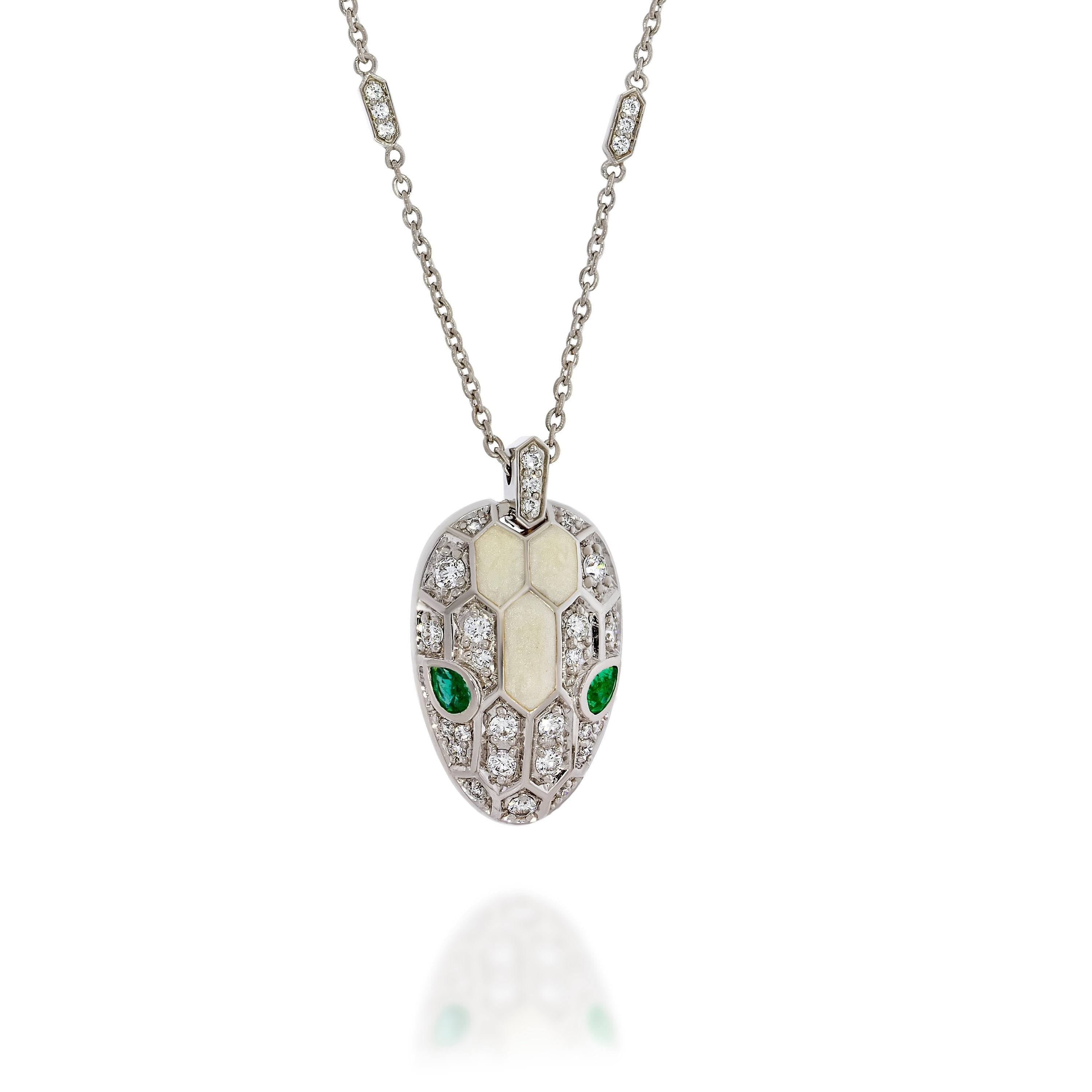 18K BVLGARI Serpenti Emerald Necklace